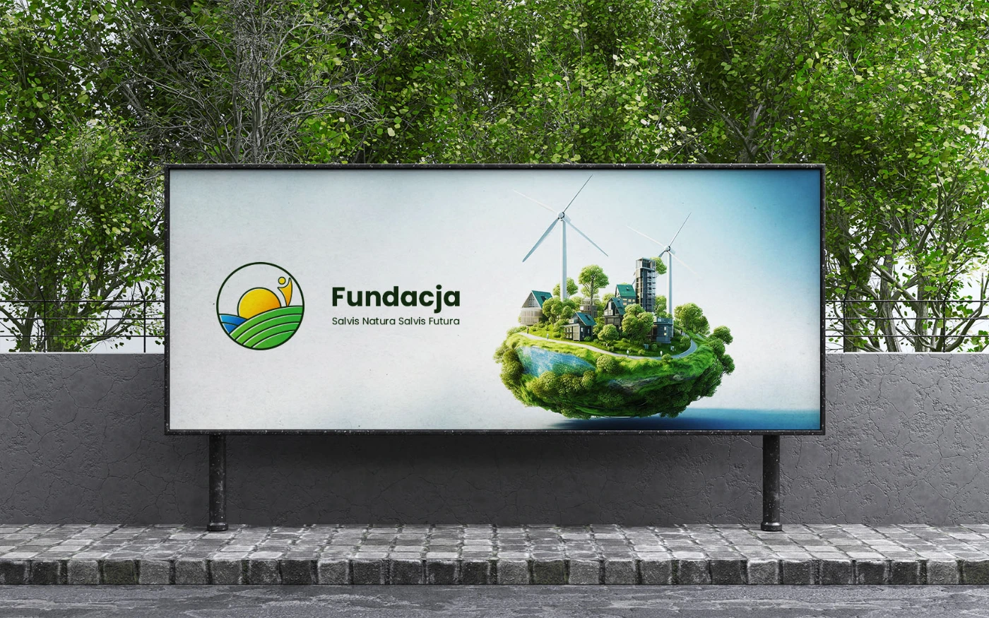 Identyfikacja wizualna Fundacji Salvis Natura Salvis Futura z motywem zielonej przyszłości